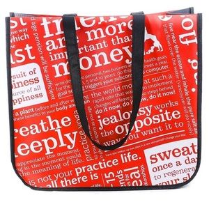 ✅ 5 for $25 - Lululemon Shopping Tote, Red Black White, Words to Inspire, Large